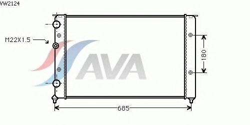 Радіатор, охолодження двигуна AVA QUALITY COOLING VW2124