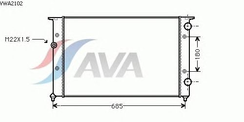 Радиатор, охлаждение двигателя AVA QUALITY COOLING VWA2102