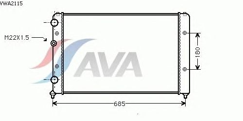 Радиатор, охлаждение двигателя AVA QUALITY COOLING VWA2115