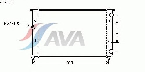 Радиатор, охлаждение двигателя AVA QUALITY COOLING VWA2116