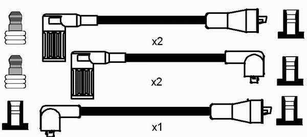Комплект високовольтних проводів NGK 8211