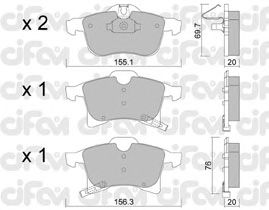 Тормозные колодки CIFAM 822-539-0