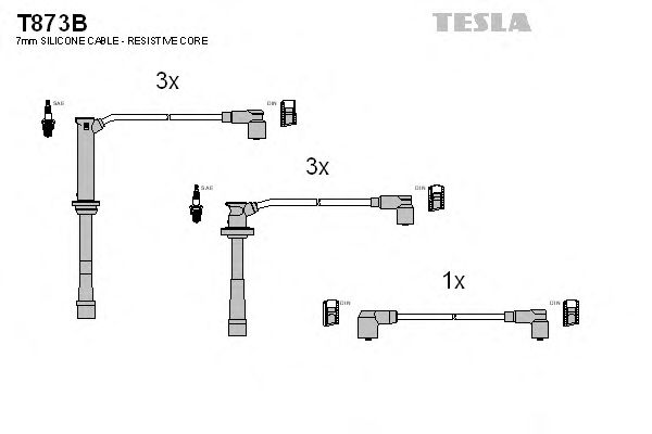 Комплект високовольтних проводів TESLA T873B