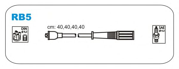 Комплект высоковольтных проводов JANMOR RB5