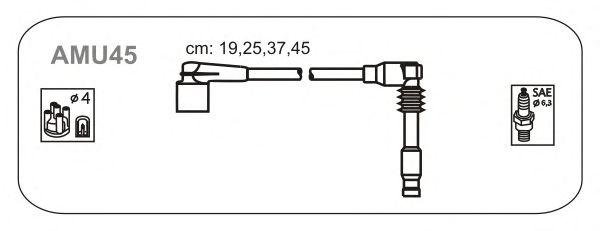 Комплект высоковольтных проводов JANMOR AMU45