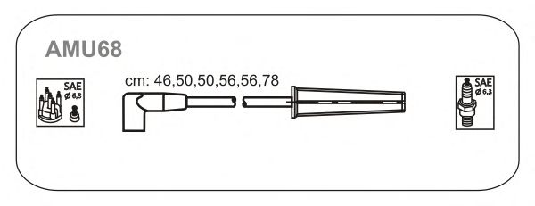 Комплект высоковольтных проводов JANMOR AMU68