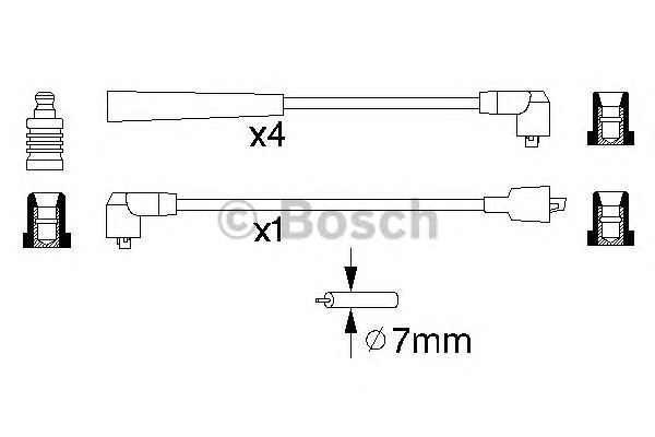 Комплект высоковольтных проводов BOSCH 0 986 356 841
