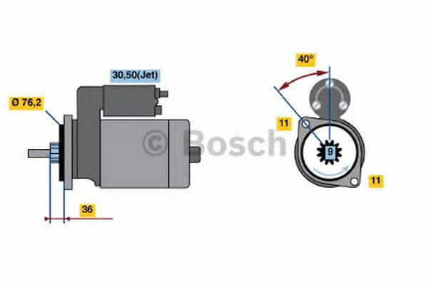 Стартер BOSCH 0 001 107 020