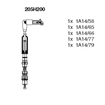 Комплект високовольтних проводів BREMI 205H200