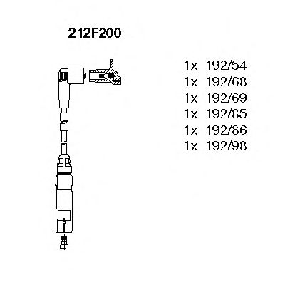 Комплект високовольтних проводів BREMI 212F200