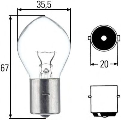 Лампа накаливания HELLA 8GA 002 083-131 (фара рабочего освещения, задняя противотуманная фара, фара заднего хода)