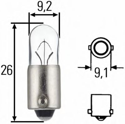 Лампа накаливания HELLA 8GP 002 067-121 (фонарь освещения номерного знака, задний габаритный огонь, внутреннее освещение, стояночные огни / габаритные фонари)