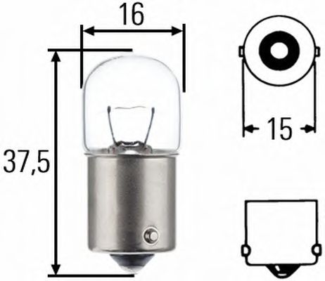 Лампа накаливания HELLA 8GA 002 071-121 (фонарь освещения номерного знака, задний габаритный огонь, внутреннее освещение, стояночные огни, габаритные огни)