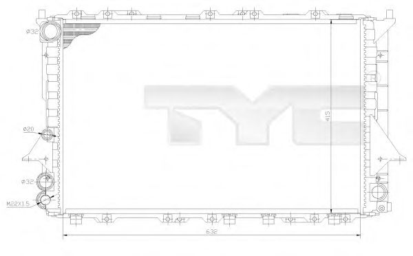 Радиатор, охлаждение двигателя TYC 702-0027