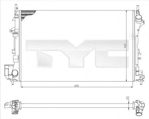 Радіатор, охолодження двигуна TYC 725-0009