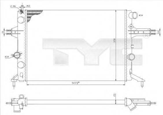 Радиатор, охлаждение двигателя TYC 725-0021