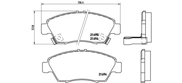 Тормозные колодки BREMBO P 28 023