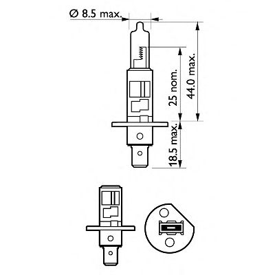 Лампа накаливания PHILIPS 12258LLECOS2 (фара дальнего света, основная фара, противотуманная фара, фара с автоматической системой стабилизации)