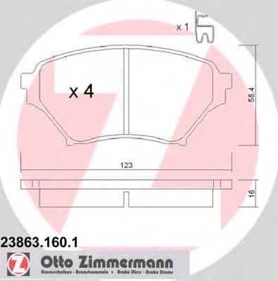 Тормозные колодки ZIMMERMANN 23863.160.1