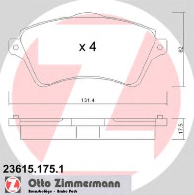 Тормозные колодки ZIMMERMANN 23615.175.1