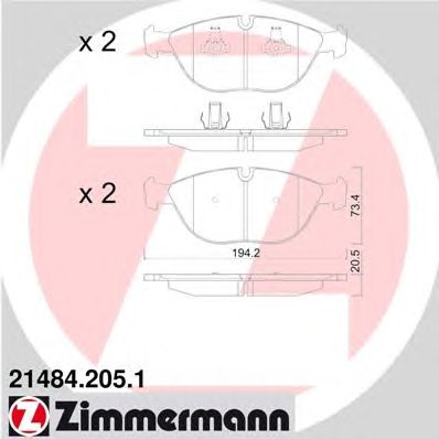 Тормозные колодки ZIMMERMANN 21484.205.1