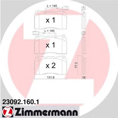 Тормозные колодки ZIMMERMANN 23092.160.1