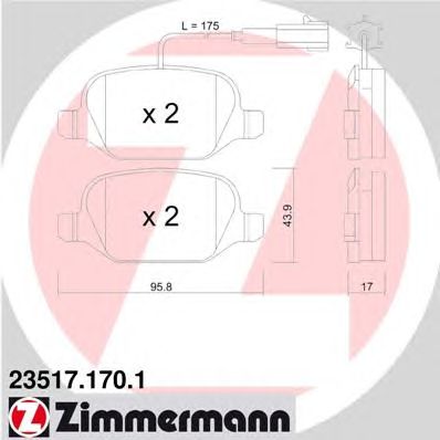 Тормозные колодки ZIMMERMANN 23517.170.1