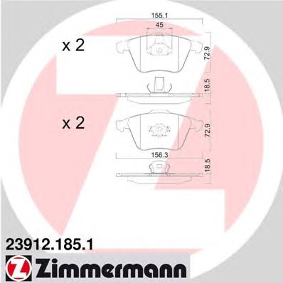 Тормозные колодки ZIMMERMANN 23912.185.1