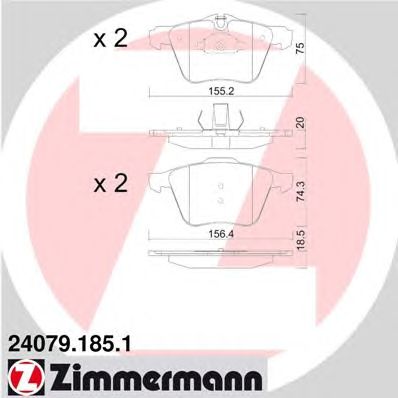 Тормозные колодки ZIMMERMANN 24079.185.1