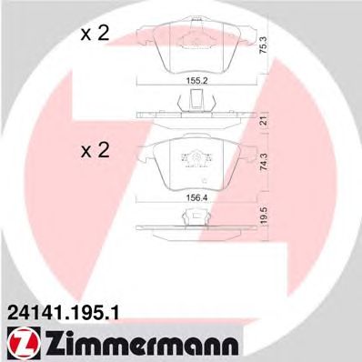Тормозные колодки ZIMMERMANN 24141.195.1