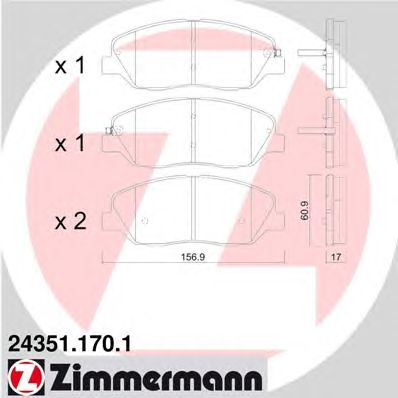 Тормозные колодки ZIMMERMANN 24351.170.1