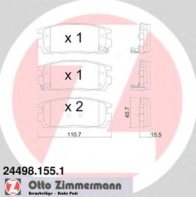 Тормозные колодки ZIMMERMANN 24498.155.1