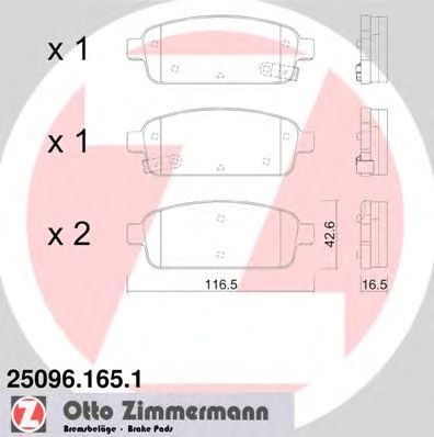 Тормозные колодки ZIMMERMANN 25096.165.1