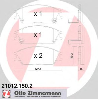 Тормозные колодки ZIMMERMANN 21012.150.2