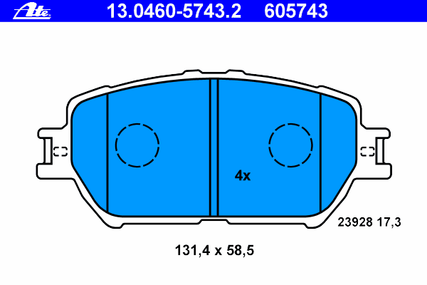 Тормозные колодки ATE 13.0460-5743.2