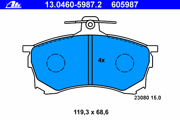 Тормозные колодки ATE 13.0460-5987.2