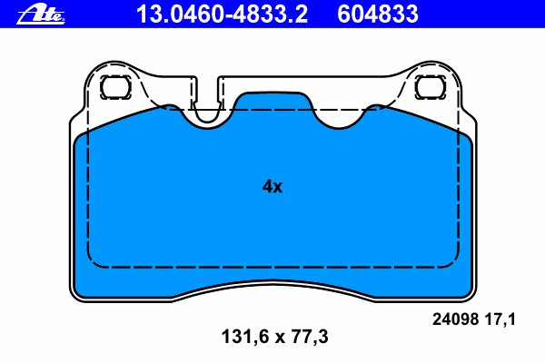 Тормозные колодки ATE 13.0460-4833.2