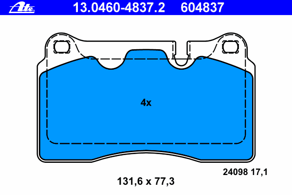Тормозные колодки ATE 13.0460-4837.2