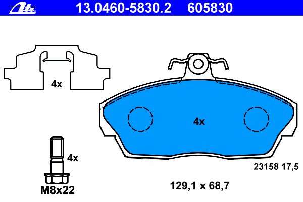 Тормозные колодки ATE 13.0460-5830.2