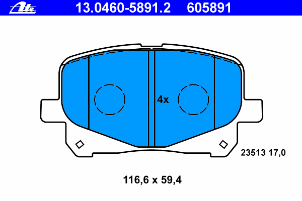 Тормозные колодки ATE 13.0460-5891.2