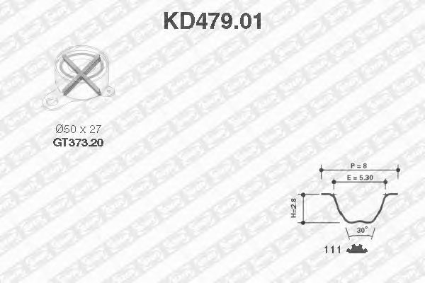 Комплект ремня ГРМ SNR KD479.01