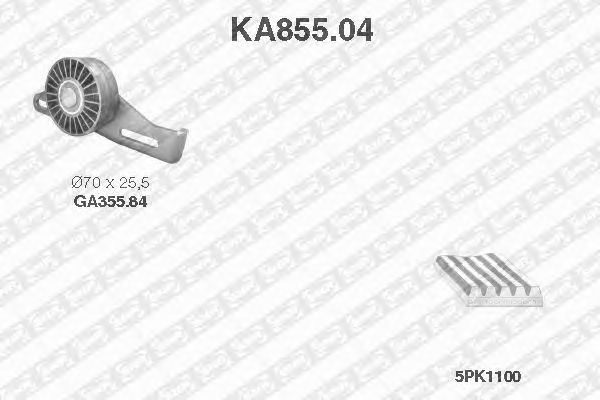 Комплект поликлинового ремня SNR KA855.04