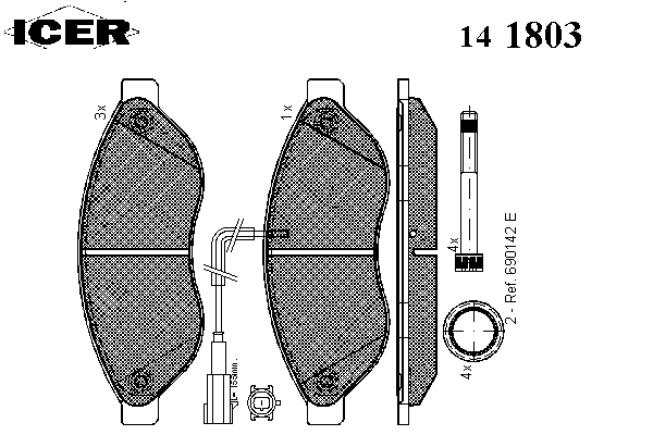 Тормозные колодки ICER 141803