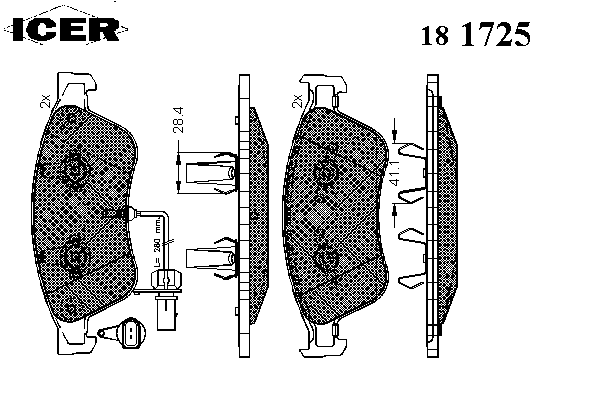 Тормозные колодки ICER 181725
