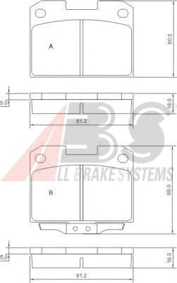 Тормозные колодки A.B.S. 36890