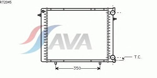 Радиатор, охлаждение двигателя AVA QUALITY COOLING RT2045