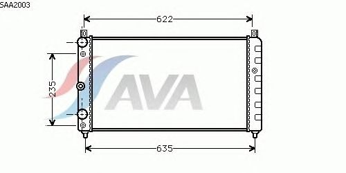 Радиатор, охлаждение двигателя AVA QUALITY COOLING SAA2003