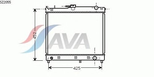 Радиатор, охлаждение двигателя AVA QUALITY COOLING SZ2055