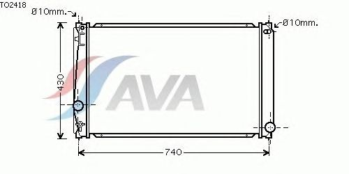 Радиатор, охлаждение двигателя AVA QUALITY COOLING TO2418