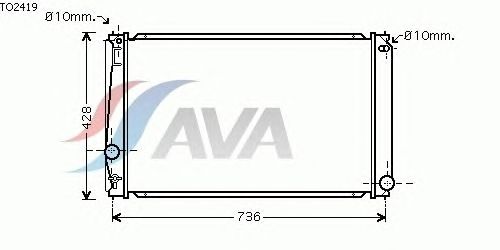Радиатор, охлаждение двигателя AVA QUALITY COOLING TO2419